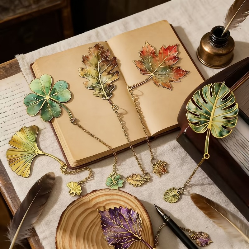 1 Pcs Vintage Leaf Bookmark Wi - Dried Flower Bookmark 评论和价格
