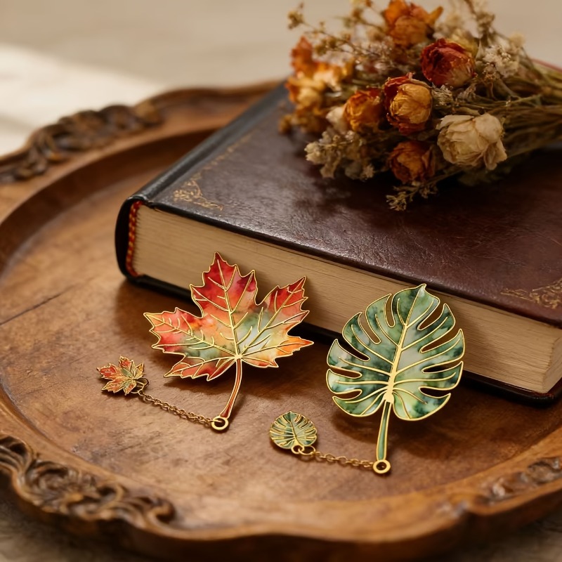 1 Pcs Vintage Leaf Bookmark Wi - Dried Flower Bookmark 评论和价格