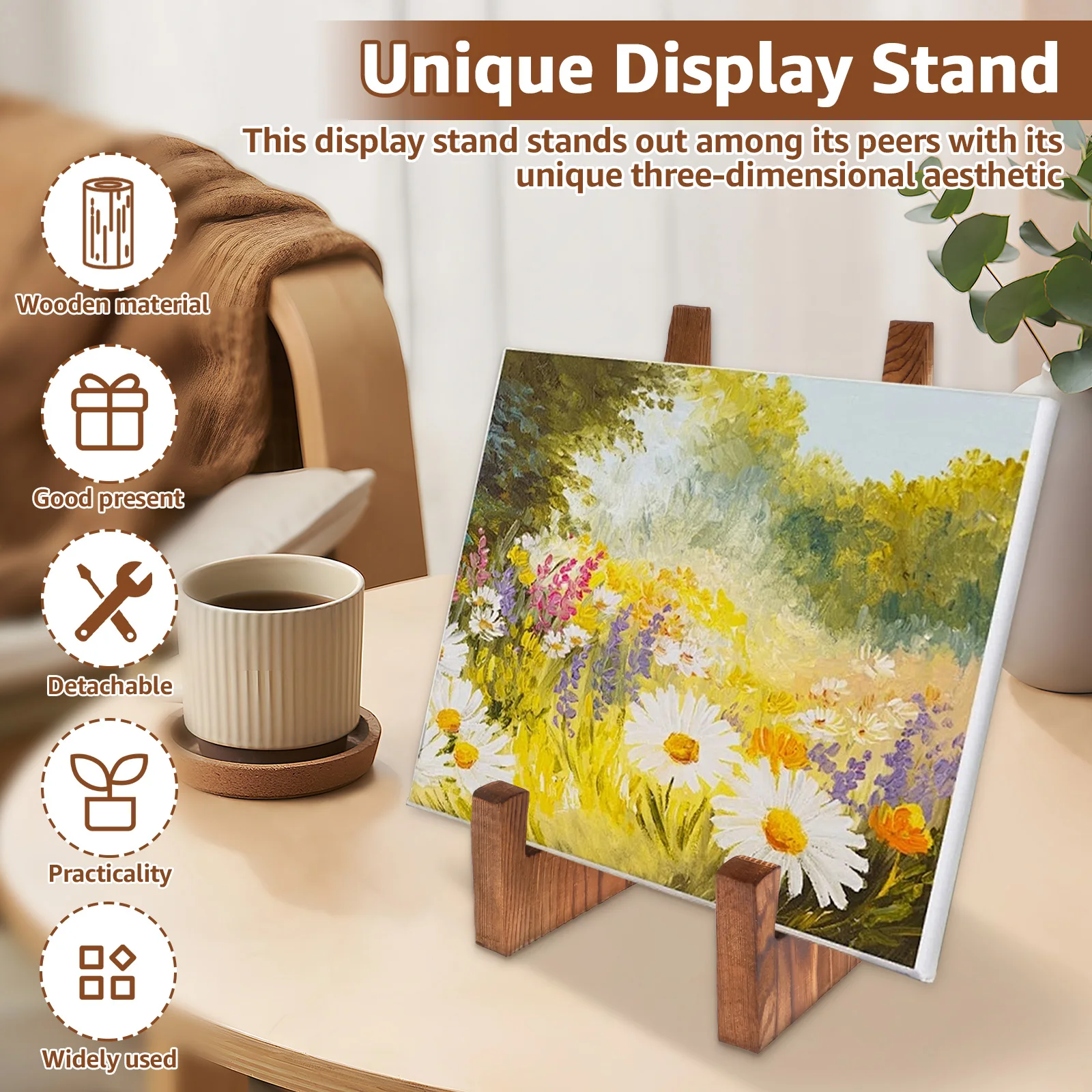 Wooden Plate Stand Desktop Rec - Engraved Wood Frame 评论和价格