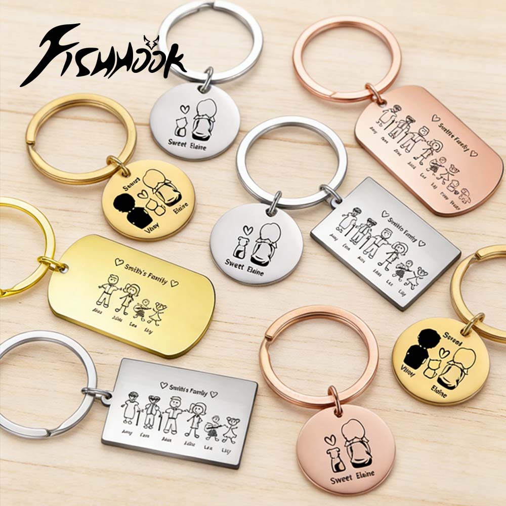 Family Personalized Keychain C - Initial Ring Custom 评论和价格